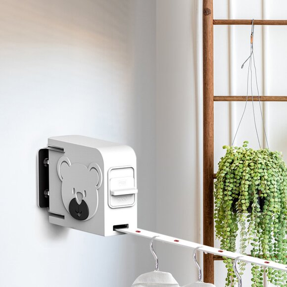 SOGA 160mm Wall-Mounted Clothes Line Dry Rack White - Picture 4 of 9